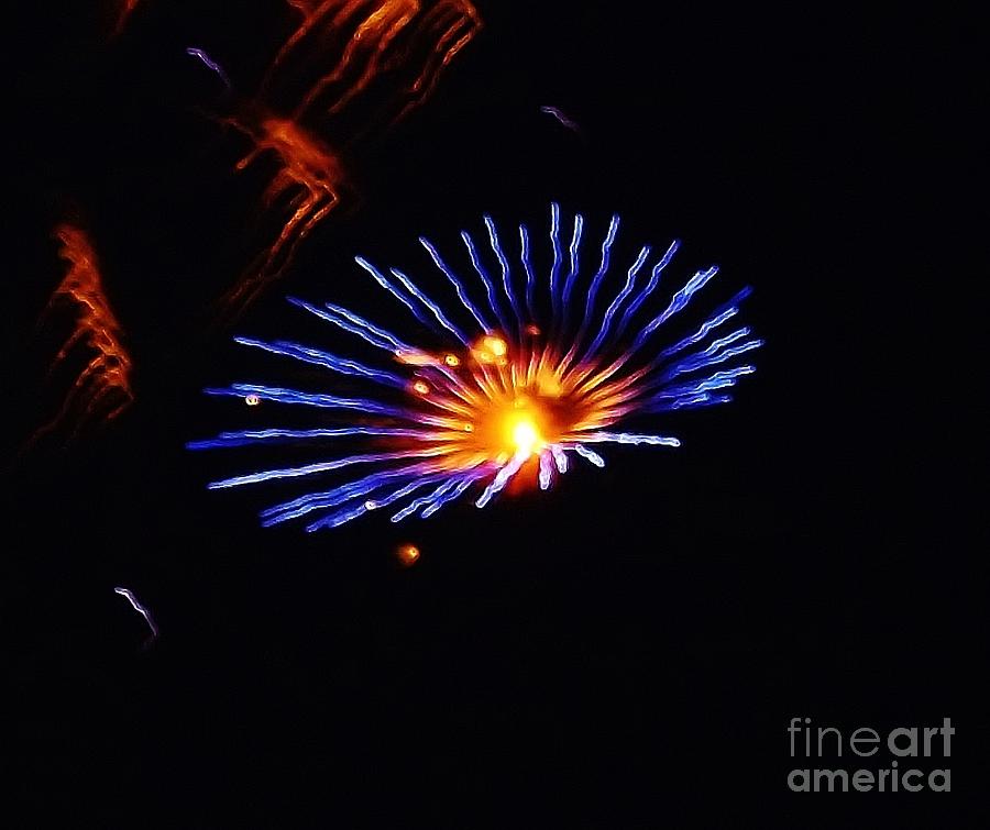 Blue Daisy Fireworks Photograph by Brigitte Emme