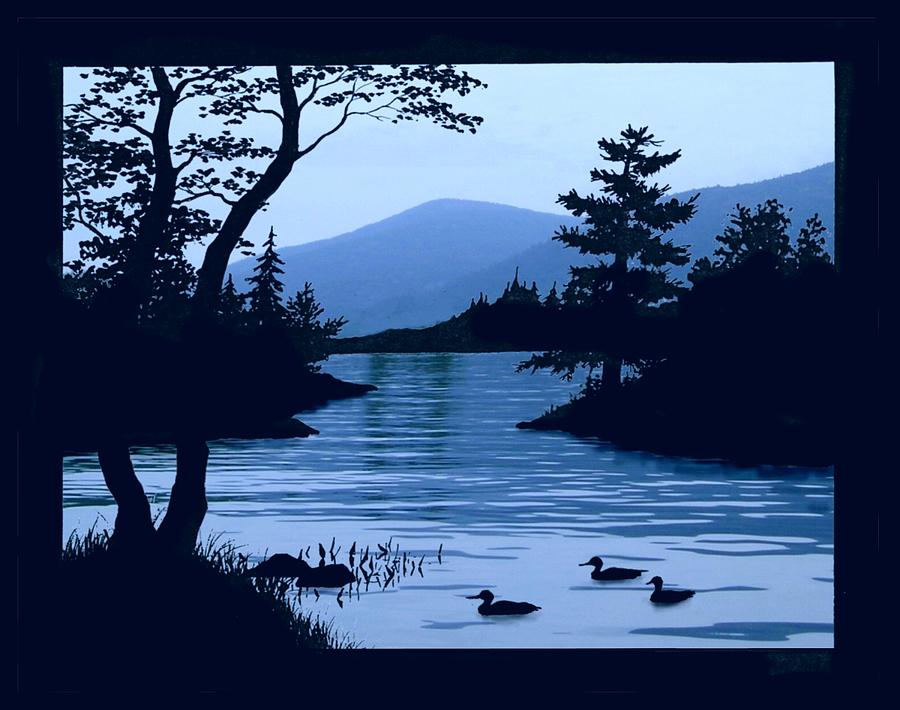 Blue Dawn on Lake George 11x14 Painting by Linda Seifried