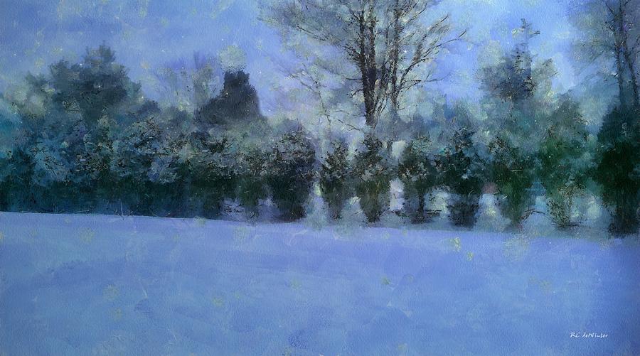 Winter Painting - Blue Dawn by RC DeWinter