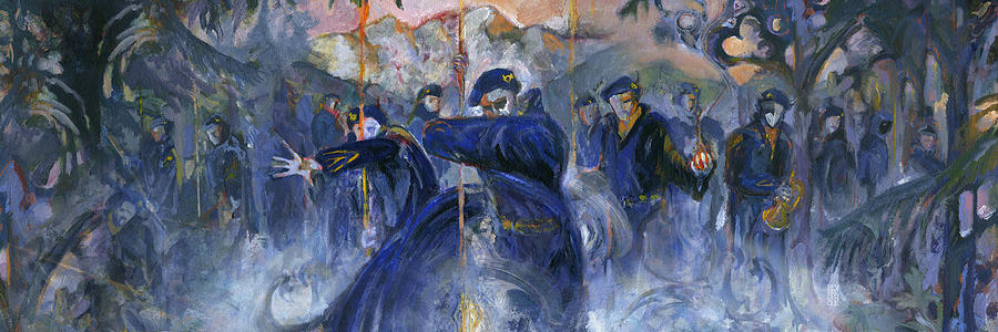 Blue Devils Alpine Gothic Painting by Revere La Noue