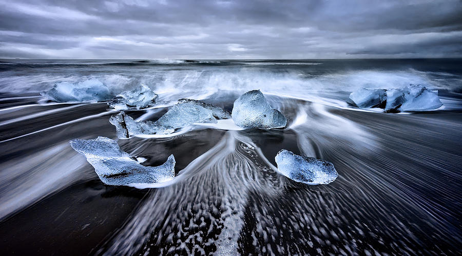 Winter Photograph - Blue Diamonds by Jes?s M. Garc?a