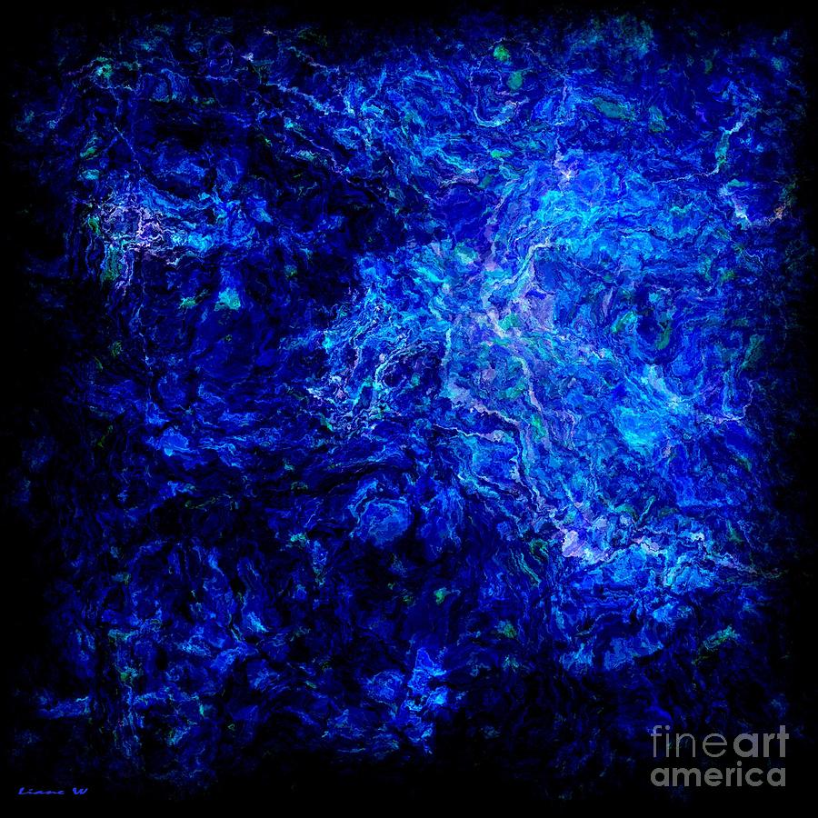 Space Digital Art - Blue Dimension by Liane Wright