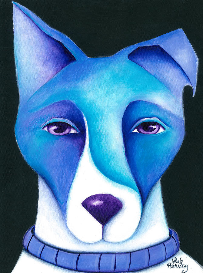 Blue Dog  Painting by Deb Harvey