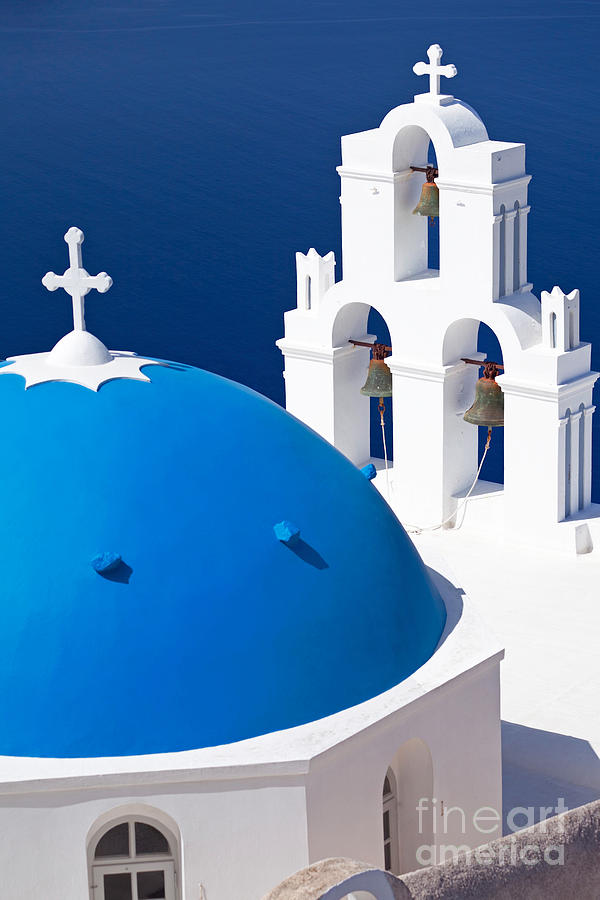 Blue dome church Photograph by Aiolos Greek Collections