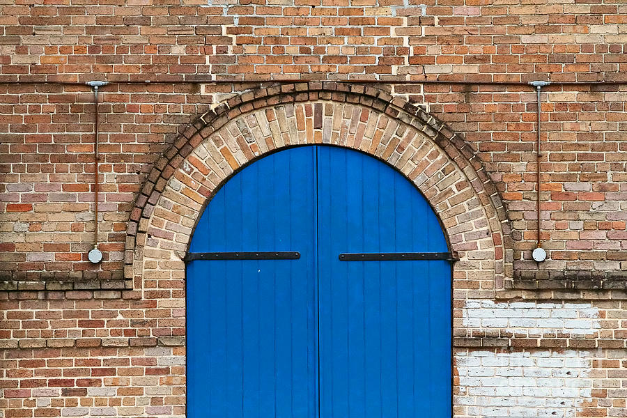 Blue Door and Brick Photograph by Jarrod Erbe