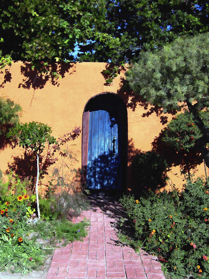 Blue door at Old Mesilla Photograph by Kurt Van Wagner