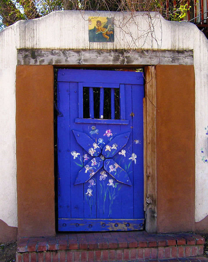 Santa Fe Photograph - Blue Door at Old Santa Fe by Kurt Van Wagner