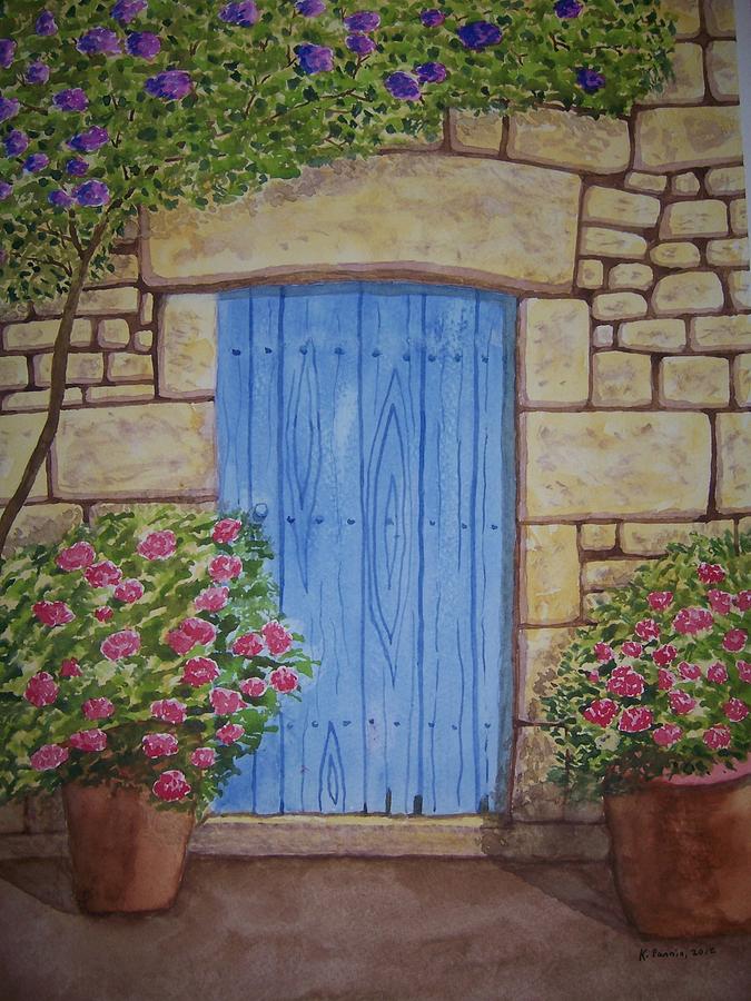 Blue Door Painting by B Kathleen Fannin