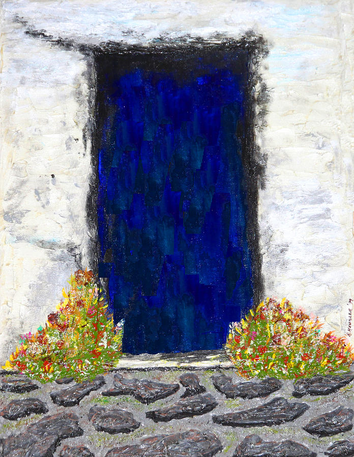 Blue Door Farmhouse Painting by Robert Handler