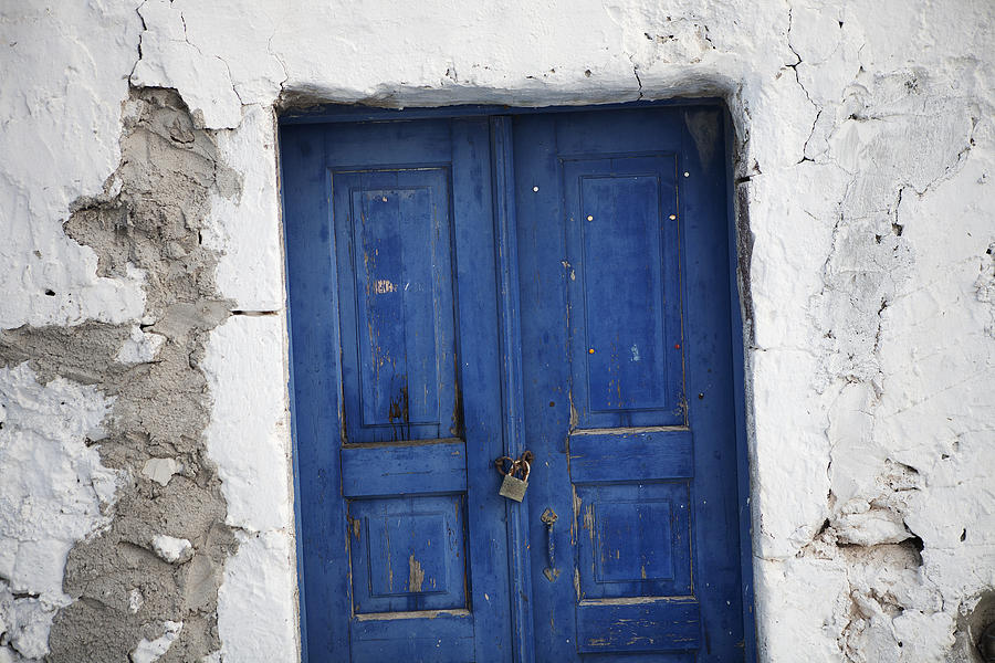 Landscape Photograph - Blue Door Greece by Rose Hodges