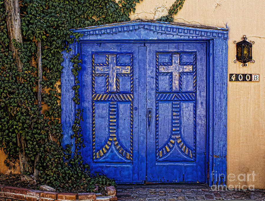 Blue door in Albuquerque  Photograph by Elena Nosyreva