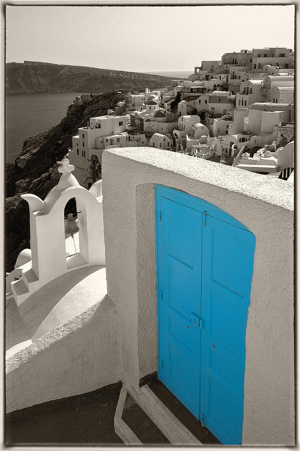 Greek Photograph - Blue Door of Oia 2 by Jack Daulton
