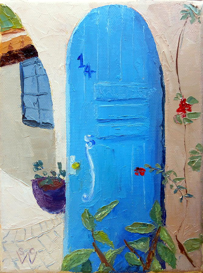 Blue Door Painting by Susan Woodward
