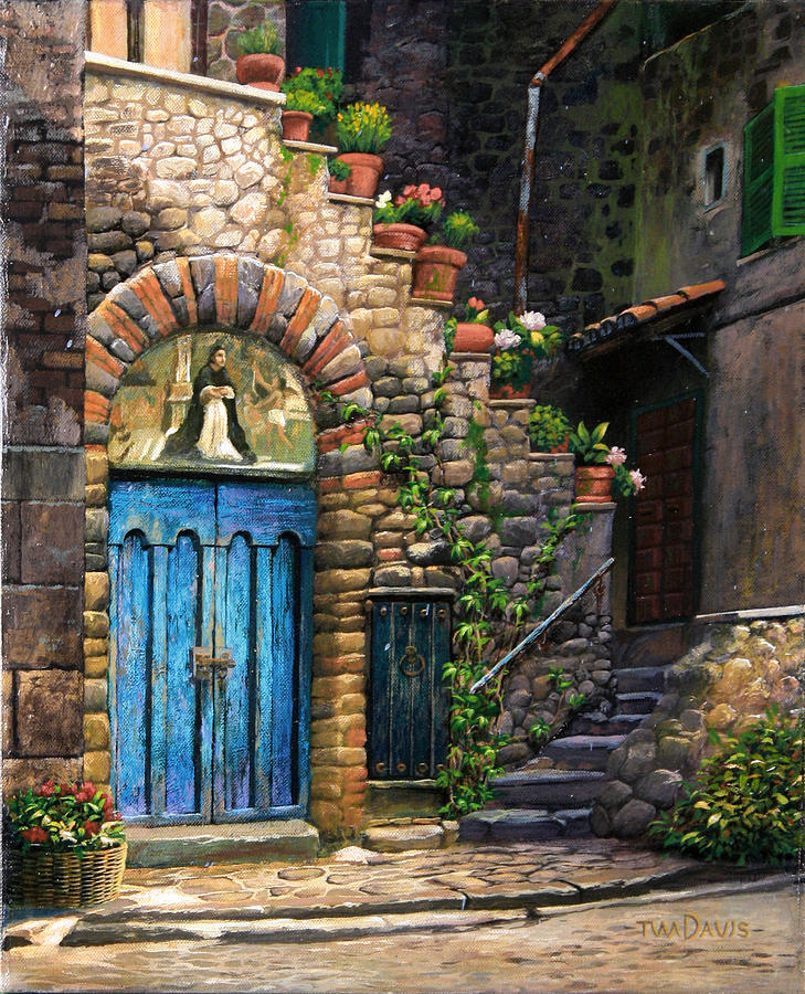 Italy Painting - Blue Door by Tim Davis
