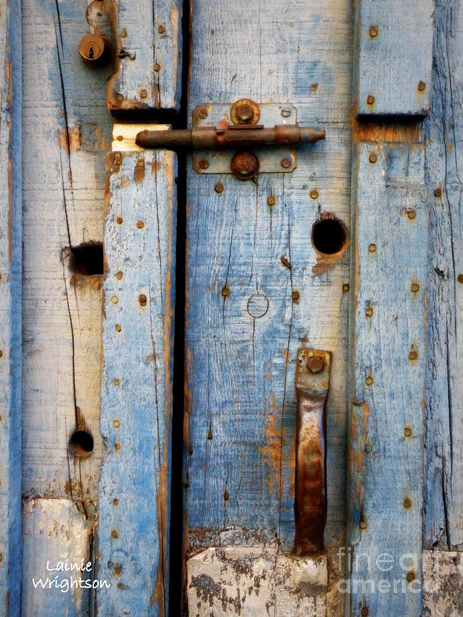 Blue Door Weathered to Perfection Photograph by Lainie Wrightson