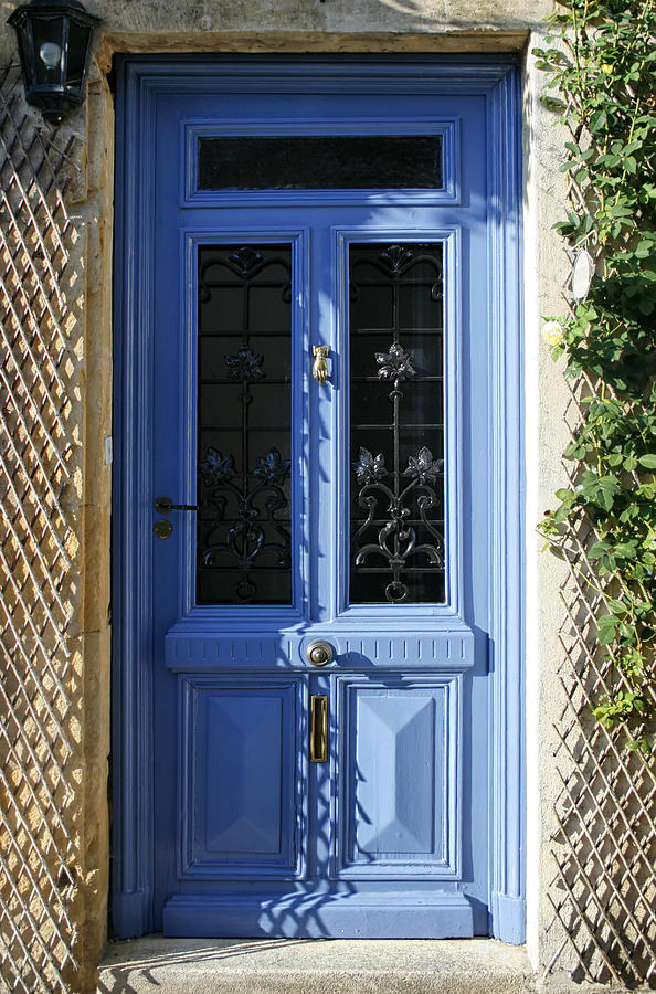 Blue Door with Dappled Sunlight Photograph by Georgia Clare