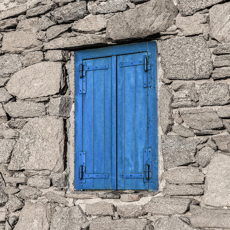 Blue Doors in Greece Photograph by Joe Myeress