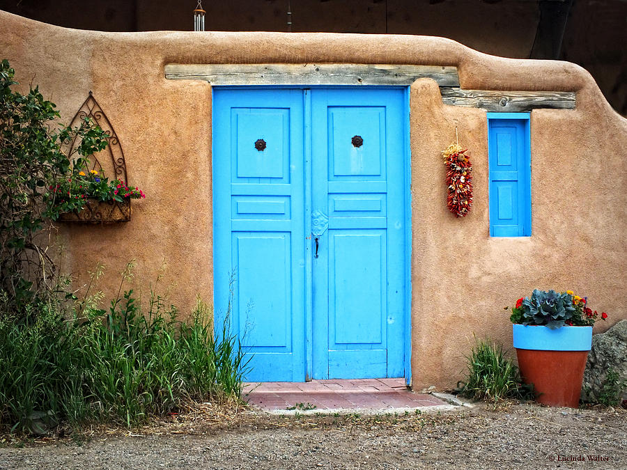Blue Doors of Taos Photograph by Lucinda Walter