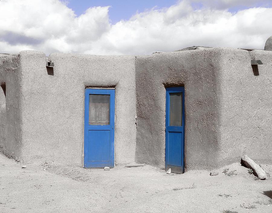 Blue Doors - Taos Pueblo Photograph