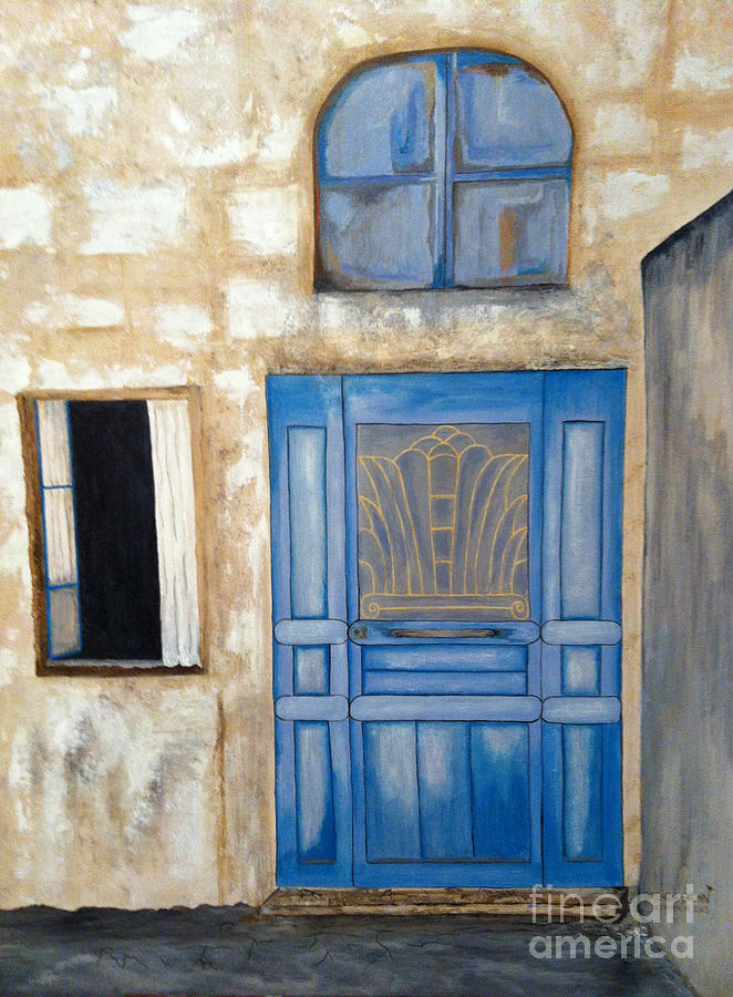 Blue Doorway Painting by Brenda Brown