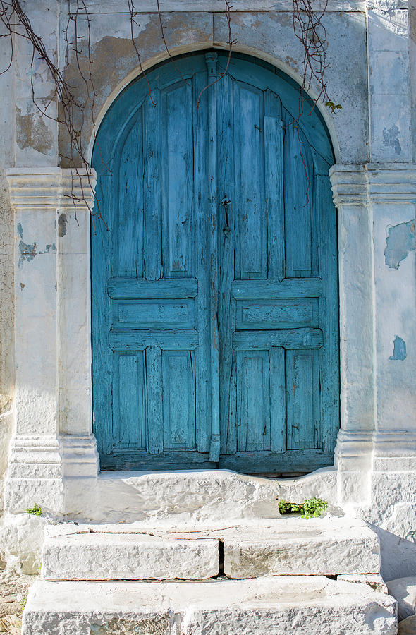 Blue Doorway Margarites, Crete, Greece Photograph by Tim E White