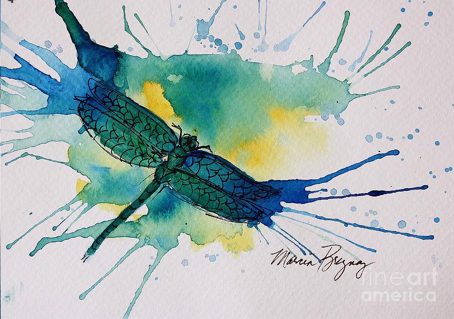 Blue Dragonfly Painting by Marcia Breznay