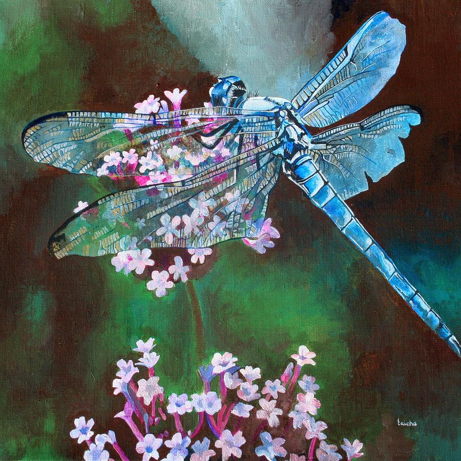 Blue Dragonfly Painting by Taiche Acrylic Art