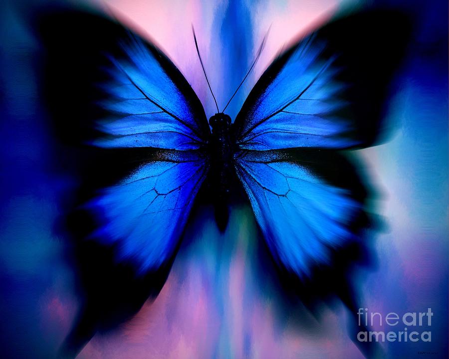 Blue Dream Butterfly Digital Art by Elizabeth McTaggart