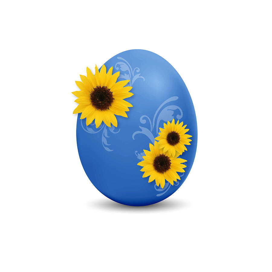 Easter Drawing - Blue Easter Egg by Aged Pixel