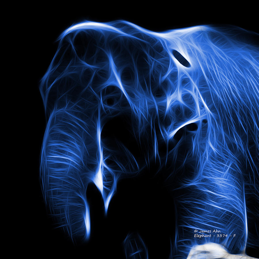 Blue Elephant 3374 - F Digital Art by James Ahn