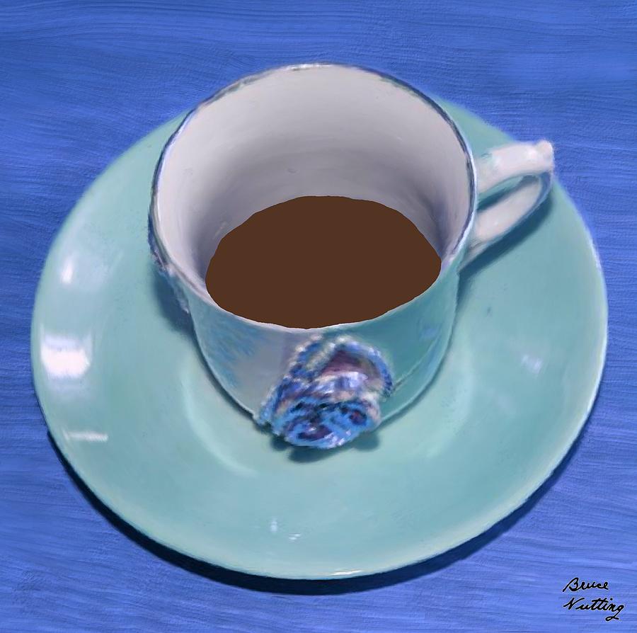 Blue Eloquent Coffee Cup Painting by Bruce Nutting