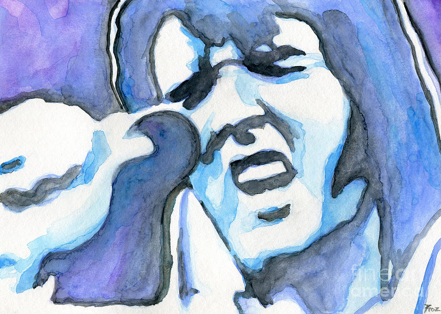 Blue Elvis Painting by Classic Visions Gallery
