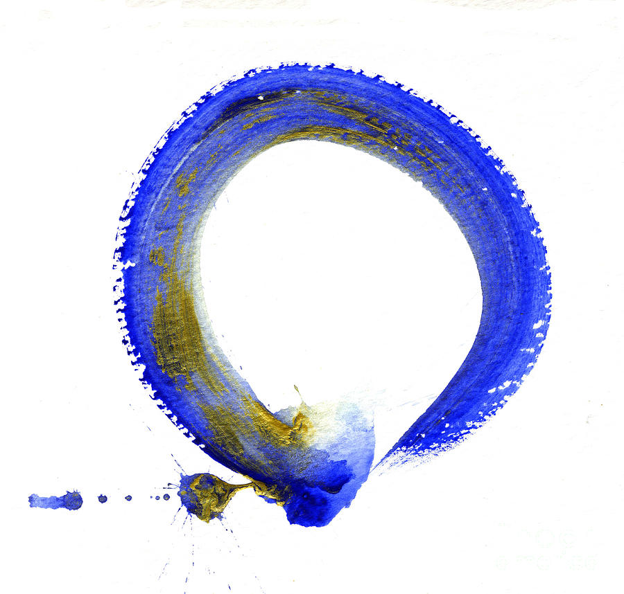 Blue Enso Painting by Ellen Miffitt