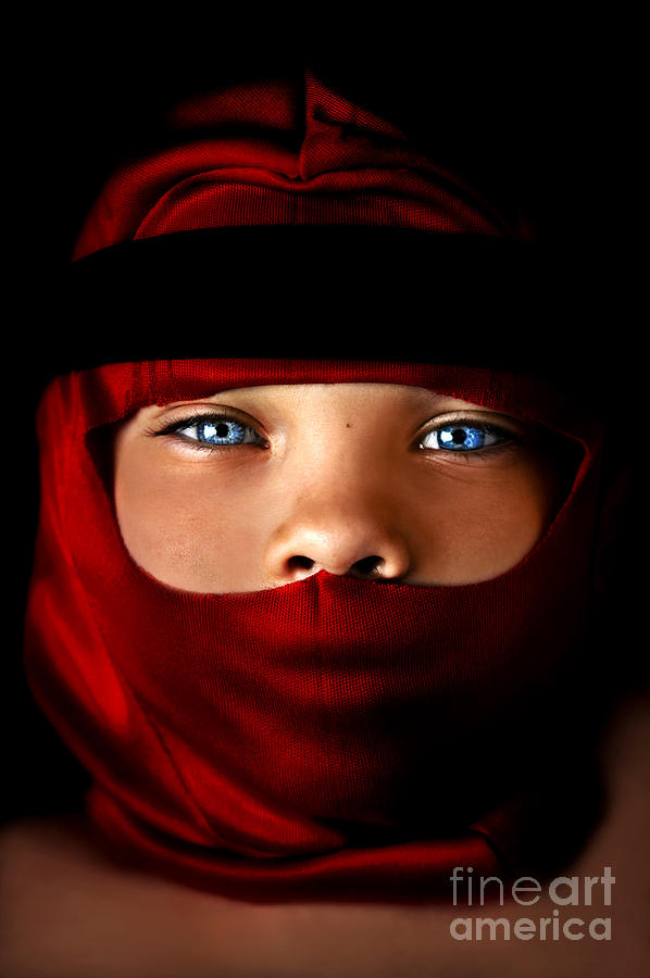 Portrait Photograph - Blue-Eyed Ninja  by LaTrice Dixon