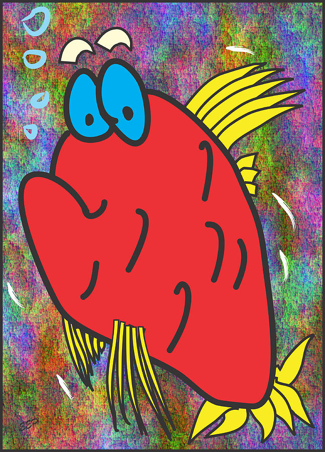 Blue Eyed Red Fish Digital Art