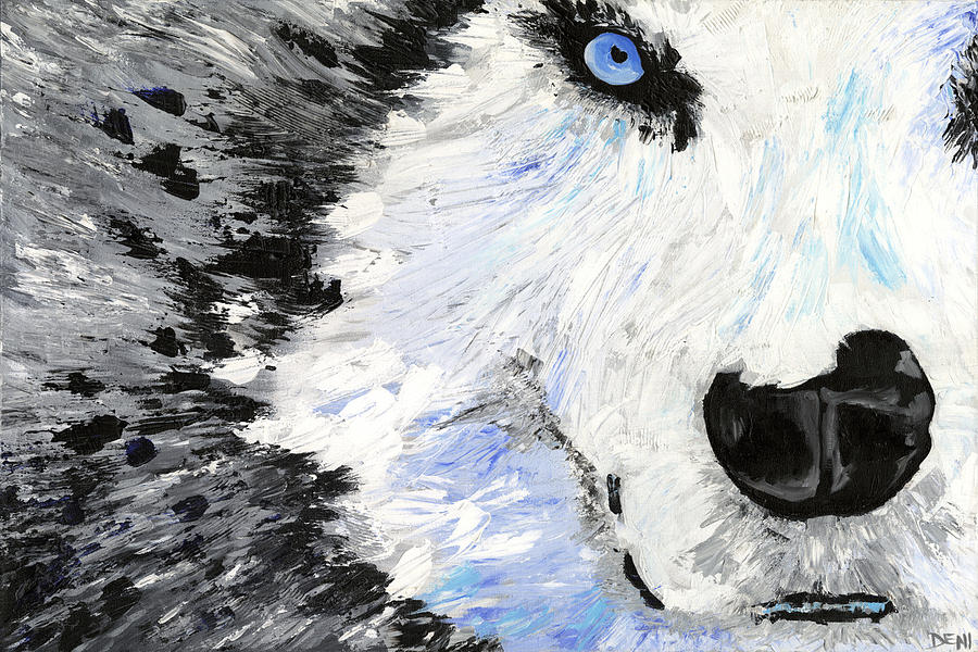 simple wolf painting