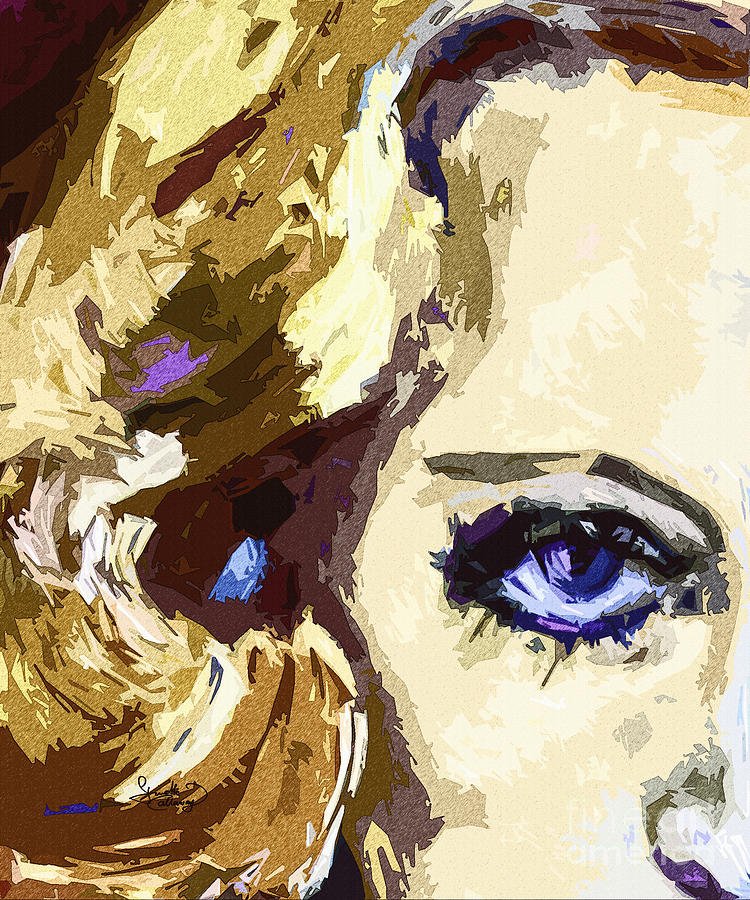 Blue Eyes Carol Lombard Modern Art Painting by Ginette Callaway