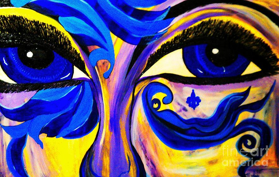 Blue Eyes Painting by Saundra Myles