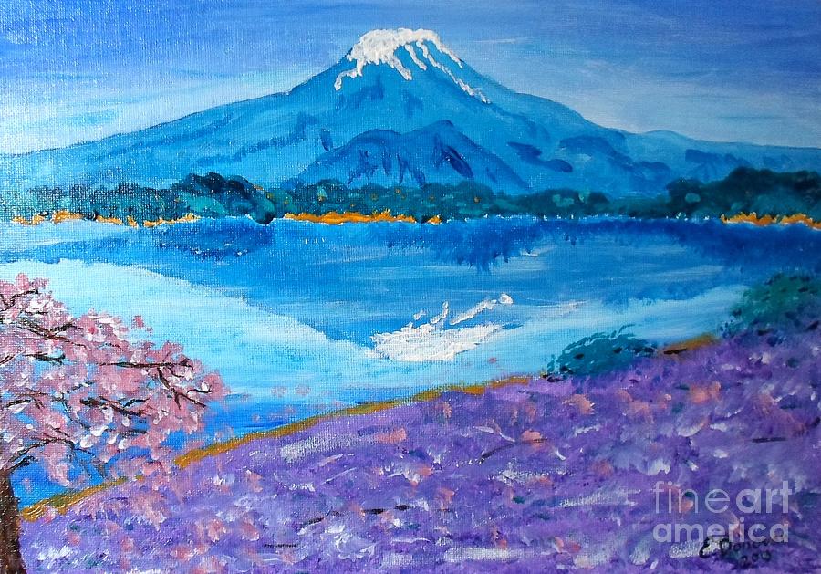 Blue Face of Mt. Fuji Painting by Eliza Donovan Fine Art America
