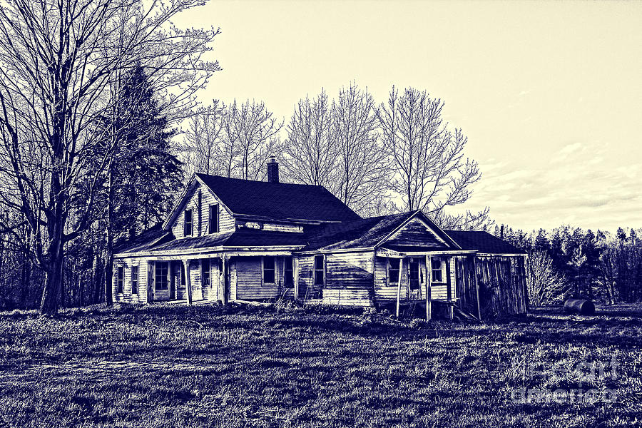 Blue Farmhouse Photograph by Jim Lepard