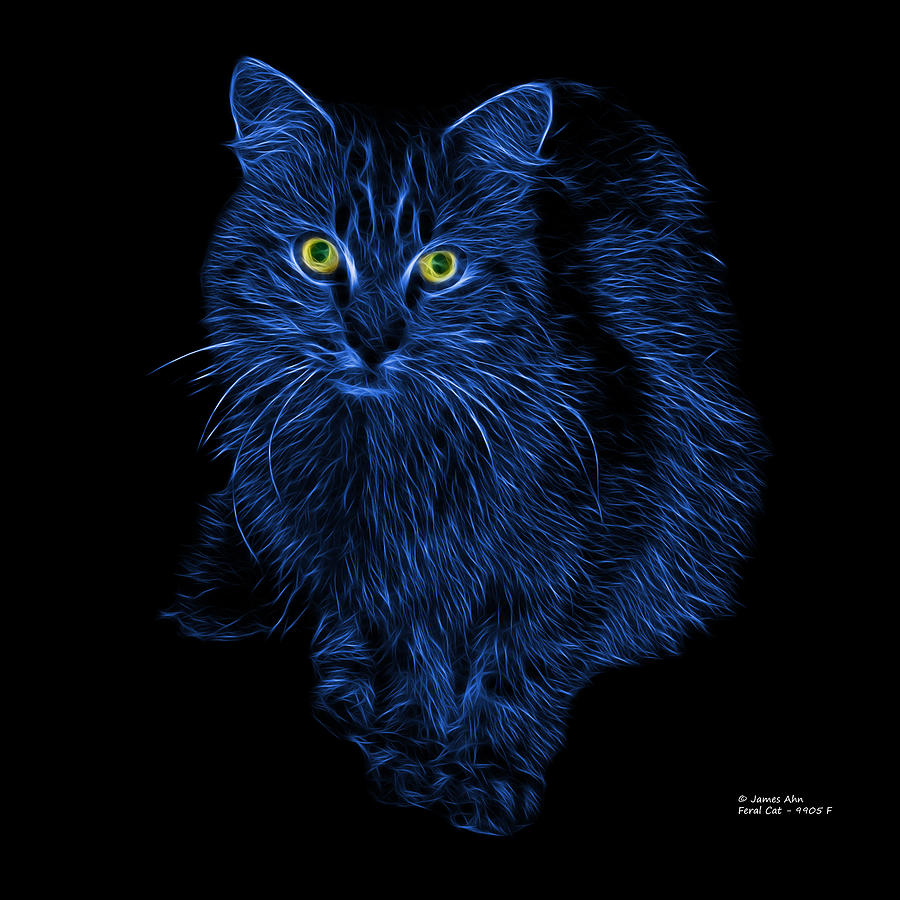 Blue Feral Cat - 9905 F Digital Art by James Ahn