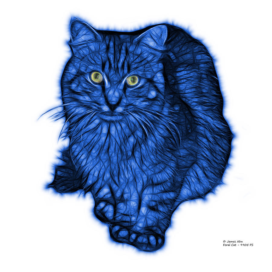 Blue Feral Cat - 9905 FS Digital Art by James Ahn
