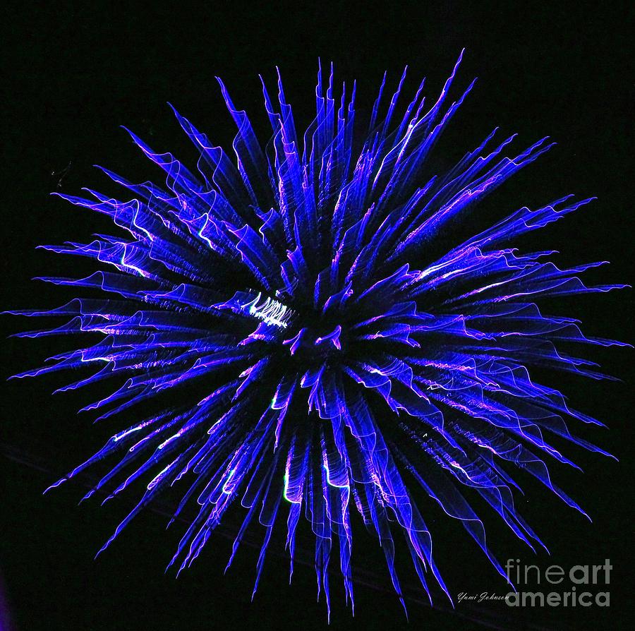 Blue Firewoks Photograph by Yumi Johnson