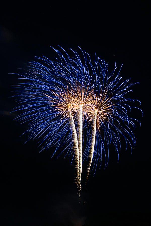 Blue fireworks Photograph by Paul Freidlund