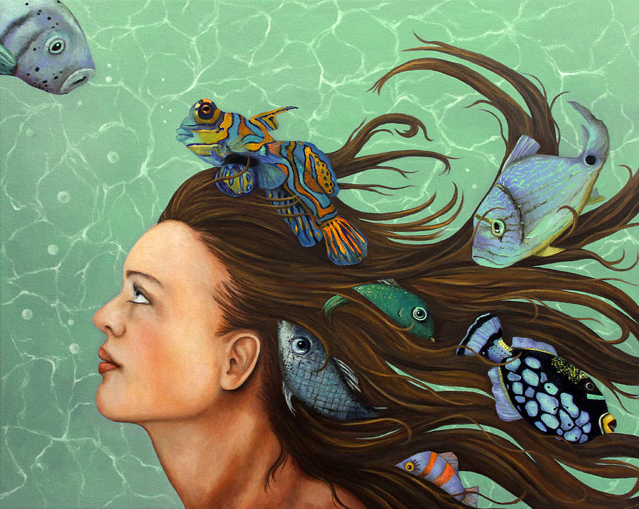 Blue Fish edit 6 Painting by Leah Saulnier The Painting Maniac