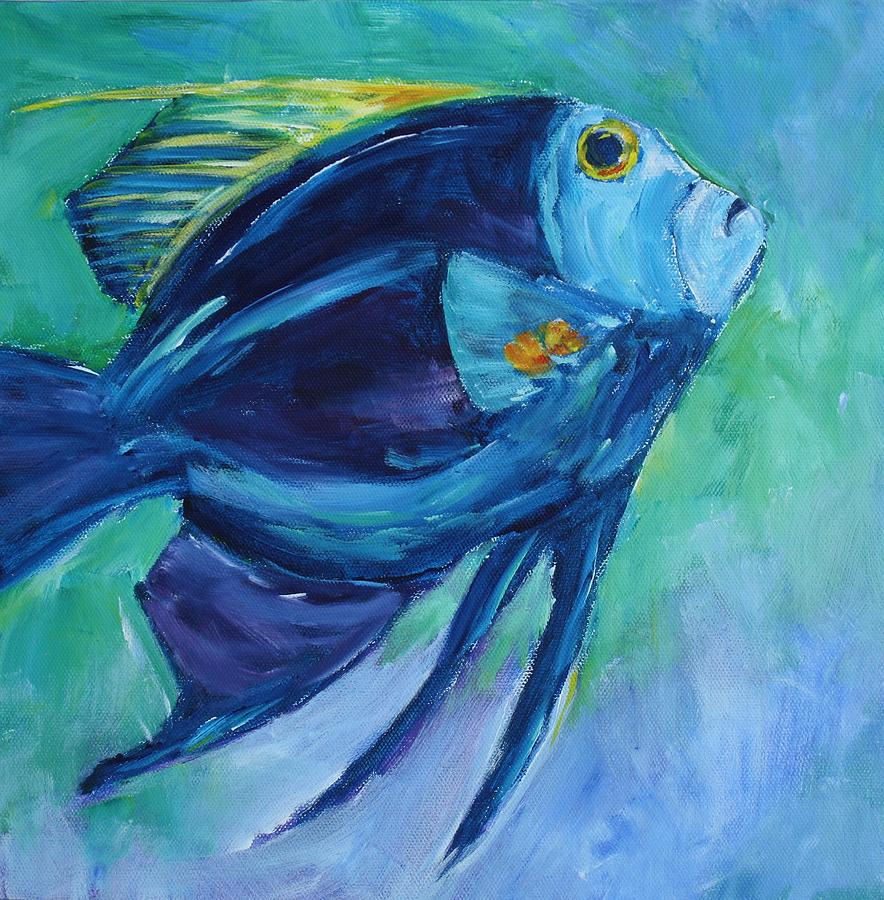 Blue Fish Painting by Tara Moorman