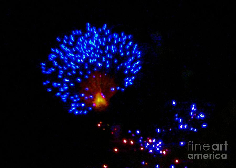 Blue Flash Fireworks Photograph by Janette Boyd
