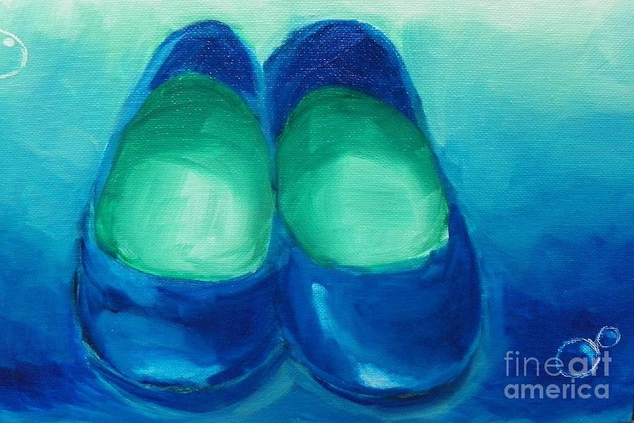 Blue Flats Painting by Marisela Mungia