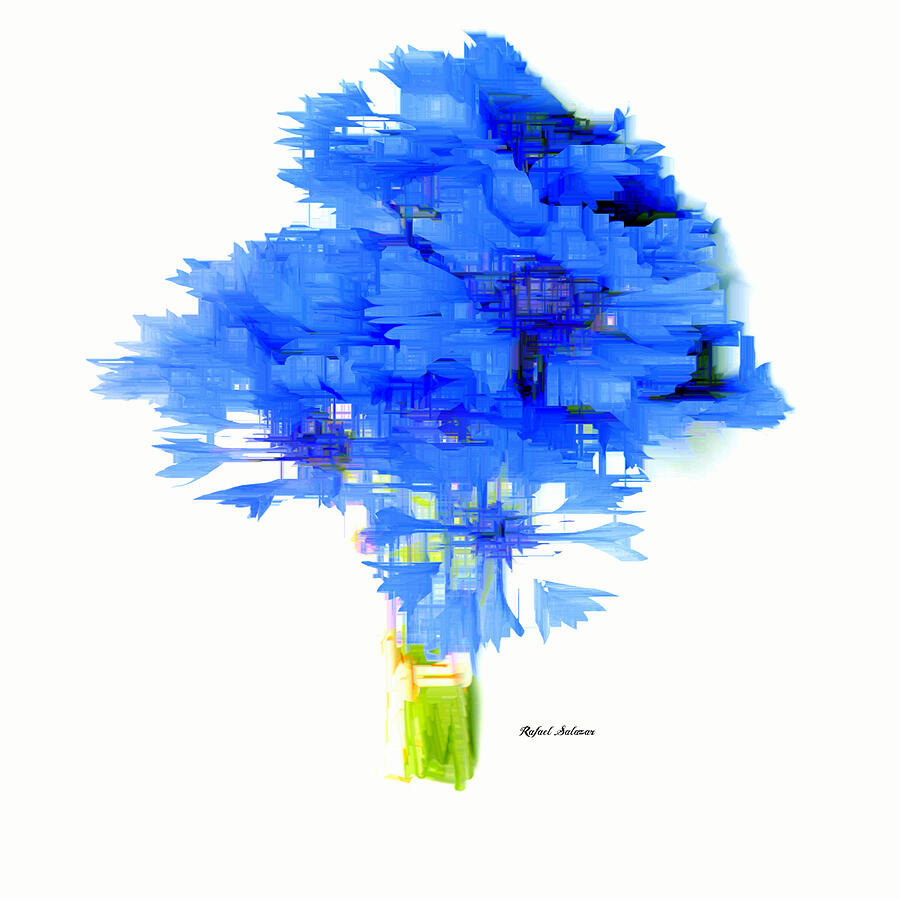 Blue Flower Bouquet Digital Art by Rafael Salazar