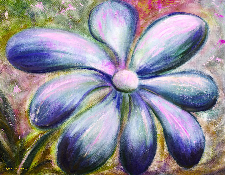 Blue Flower Painting by Gina De Gorna